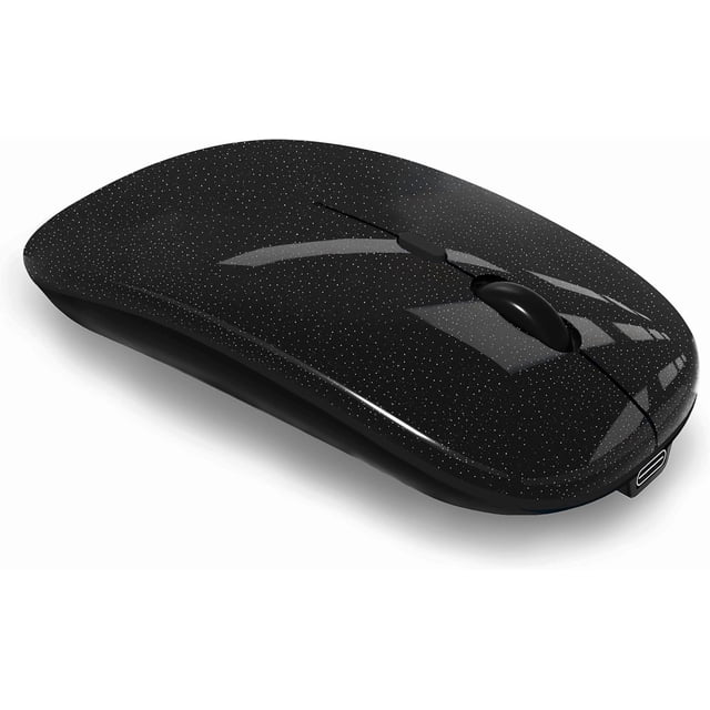 WREANU Wireless Bluetooth Rechargeable Laptop Mice with LED Lights Silent Slim Use(BT5.2 and 2.4G Portable USB) Dual Mode Computer for Laptop//Tablet//Computer/ (Black)