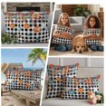 thumbnail image 4 of Outdoor Pillow Covers 20x20 Set of 2, Orange Blue Pumpkins Fall Waterproof Patio Throw Pillow Covers for Couch Sofa Chair, Weeping Botanical Thanksgiving Plaid Pillowcases for Throw Pillows, 4 of 9