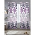 thumbnail image 2 of Vintage Floral Sheer Curtains 2 Panels Set Black Purple Flower Pattern Country Gradient Sheer Window Curtains Light Filtering Rod Pocket Voile Drapes for Bedroom Living Room 52"X108", 2 of 8