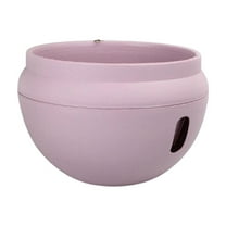 Outdoor Hanging Planter, Plastic Garden Hanging Basket with Drainage, Decorative Hanging Flower Pot for Patio Plants, Balcony Planter for Succulents and Vines, Pink Hanging Planter Pot