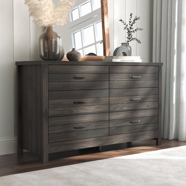 Lancaster Farmhouse 6Drawer Dresser, Espresso, by Hillsdale Living