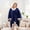 03Navy Blue, variant on SUNNY HEAT Heated Electric Wearable Throw Blanket with Hood Pockets, 56"x63", Soft Flannel & Sherpa, 3H Auto Shut Off, Machine Washable, Navy blue
