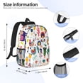 thumbnail image 5 of Goofa Alpaca Flower Pattern Lightweight Student Backpack for School, Water-Resistant, Adjustable Straps, Fits 15" Laptop, Multiple Pockets for Books, Accessories, 5 of 6