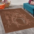 thumbnail image 2 of Rock Music Decorative Rug, Doodle Drawing Sketch Drummer Musical Inspirations Monochrome Arrangement, Quality Carpet for Bedroom Dorm and Living Room, 6 Sizes, Pale Redwood, by Ambesonne, 2 of 4