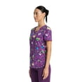 thumbnail image 3 of Disney The Nightmare Before Christmas Skellington Women's V-Neck Print Scrub Top, Sizes XS-3XL, 3 of 6