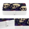thumbnail image 4 of Skull Jewelry Display Earring Holder Jewelry Box, PU Leather Organizer with Removable Compartment, Portable, 4 of 6