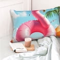 thumbnail image 4 of Fuzoiu Tropical Flamingo Pool Float Print Pillow Case with Hidden Zipper,Pillow Covers,Soft and Comfortable Pillowcase-16"x24", 4 of 6