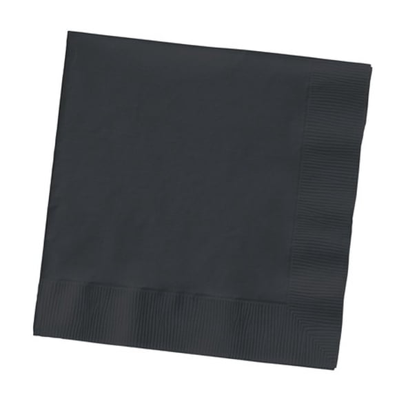 Party Central Club Pack of 500 Jet Black Solid 3-Ply Disposable Lunch Napkins 6.5"