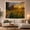 Barn and Sunflowers, variant on Stream and Red Barn at Golden Hour, Serene Farmhouse for Nature Lovers, Rustic Landscape Wall Art, Thanksgiving Gift, Tapestry Wall Hanging for Living Room and Bedroom