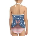 thumbnail image 3 of SEANATIVE Size 3-4 Girls Swimwear Bikini Quick Dry One-Piece Swimsuit for Kids Girls Aesthetic British Flag Butterfly Toddler Bathing Suit Cover Up, 3 of 5