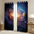 thumbnail image 2 of jejeloiu Solar System Blackout Curtains Set of 2 (52x84 Each),Cosmos Planet Window Curtains For Men Women, 2 of 6