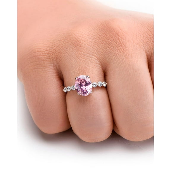 Natural Pink Sapphire 925 Sterling Silver Ring,Engagemant Ring, Birthstone Rings for Women, Gift For Her