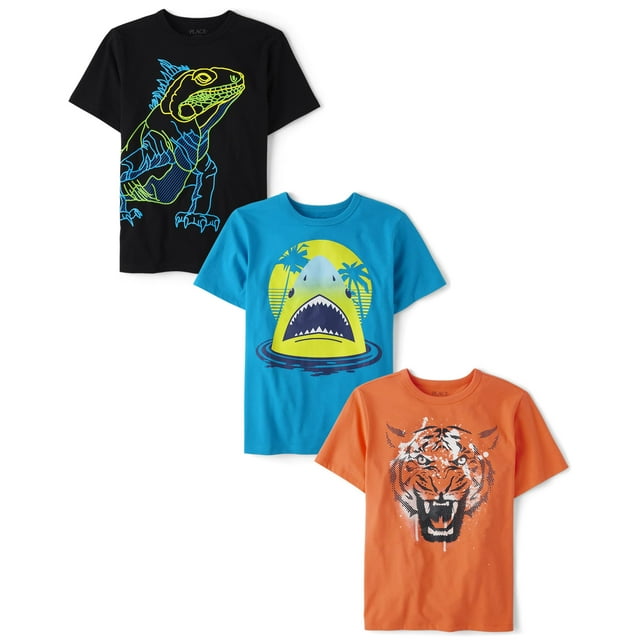 Camiseta The Children's Place con estampado de manga corta, paquete de 3