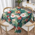 thumbnail image 1 of Hawaiian Leaf Tablecloth Square 54 Inch Summer Tropical Palm Leaves Table Cloths Floral Table Cover Waterproof Wipeable Tabletop Decor for Dining Kitchen Camping Picnic Party, 1 of 6