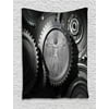 Industrial Decor Wall Hanging Tapestry, Wheels Of The System With Medieval Old Human Body Animation Device Gears Of The Whole Theme, Bedroom Living Room Dorm Accessories, By Ambesonne