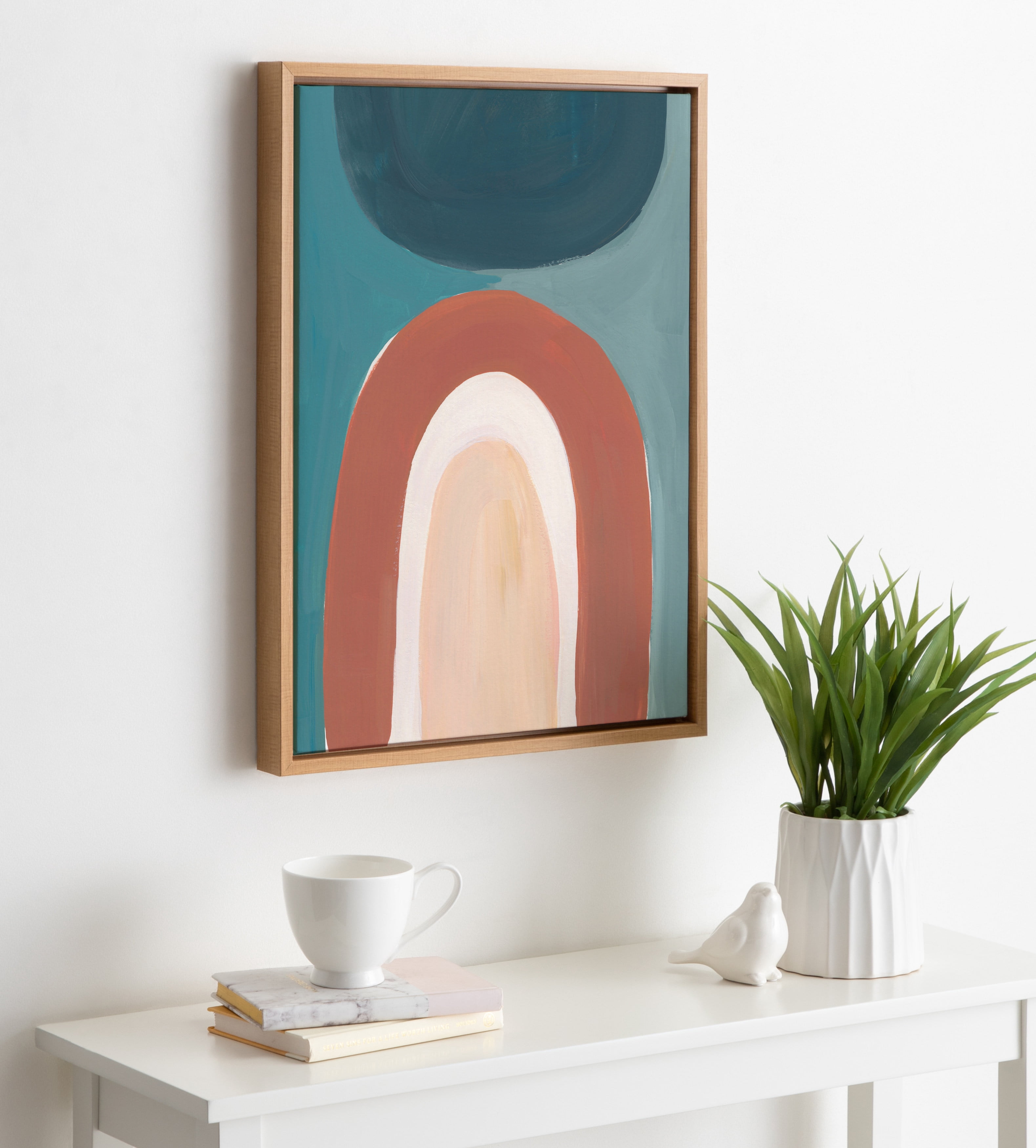 Kate and Laurel Sylvie Teoitlan Valley Study Framed Canvas by Kate Aurelia Holloway, 18x24 Natural, Modern Abstract Statement Piece for Living Room, Bedroom, Entryway, Office