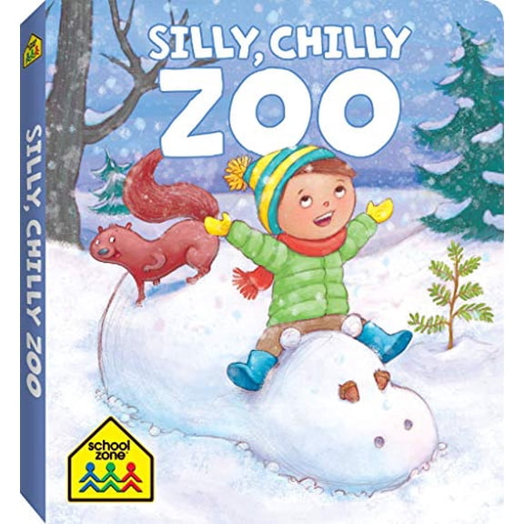 Pre-Owned School Zone - Silly, Chilly Zoo Board Book - Ages 1 month+, Baby, Toddler, Preschool, Holiday, Christmas, Rhyming, Vocabulary, Word-Picture Association, and More (Holiday Board Book), 97816