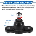 thumbnail image 5 of Unique Bargains 2 Pcs Front Lower Ball Joints for Hyundai Tuscon 05-09 No.517602E000/HYBJ3977, 5 of 7