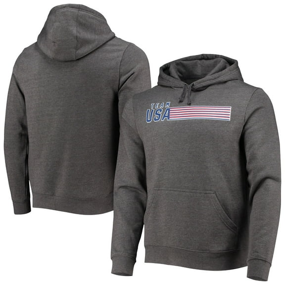 Men's Fanatics Charcoal Team USA Repeat Fitted Pullover Hoodie