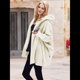 thumbnail image 4 of Chaqueta con Capucha y Cuello en V de Larga de Color Liso para Mujer, Informal, Holgada, de Felpa, Sin Botones. 4XL, 4 of 7