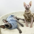 thumbnail image 4 of Billuyoard Ropa de abrigo cálida y acogedora de franela para gatos sin pelo, ropa cálida de invierno para gatos sin pelo, fácil de limpiar Ropa para mascotas azul l, 4 of 6
