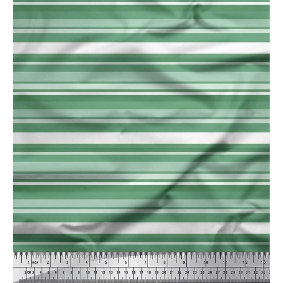 Soimoi Rayon Fabric Horizontal Stripe Decor Fabric Printed Yard 42 Inch Wide