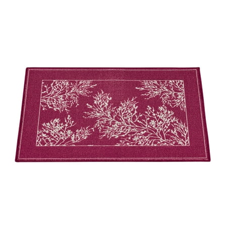

Collections Etc Elegant Leaves and Branches Accent Rugs Burgundy - Rectangle - 20 x 30