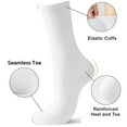 thumbnail image 5 of Couver Running Athletic Crew Socks Cotton Terry Cushion sole, Quarter High, White, Large, 3 Pairs, 5 of 7