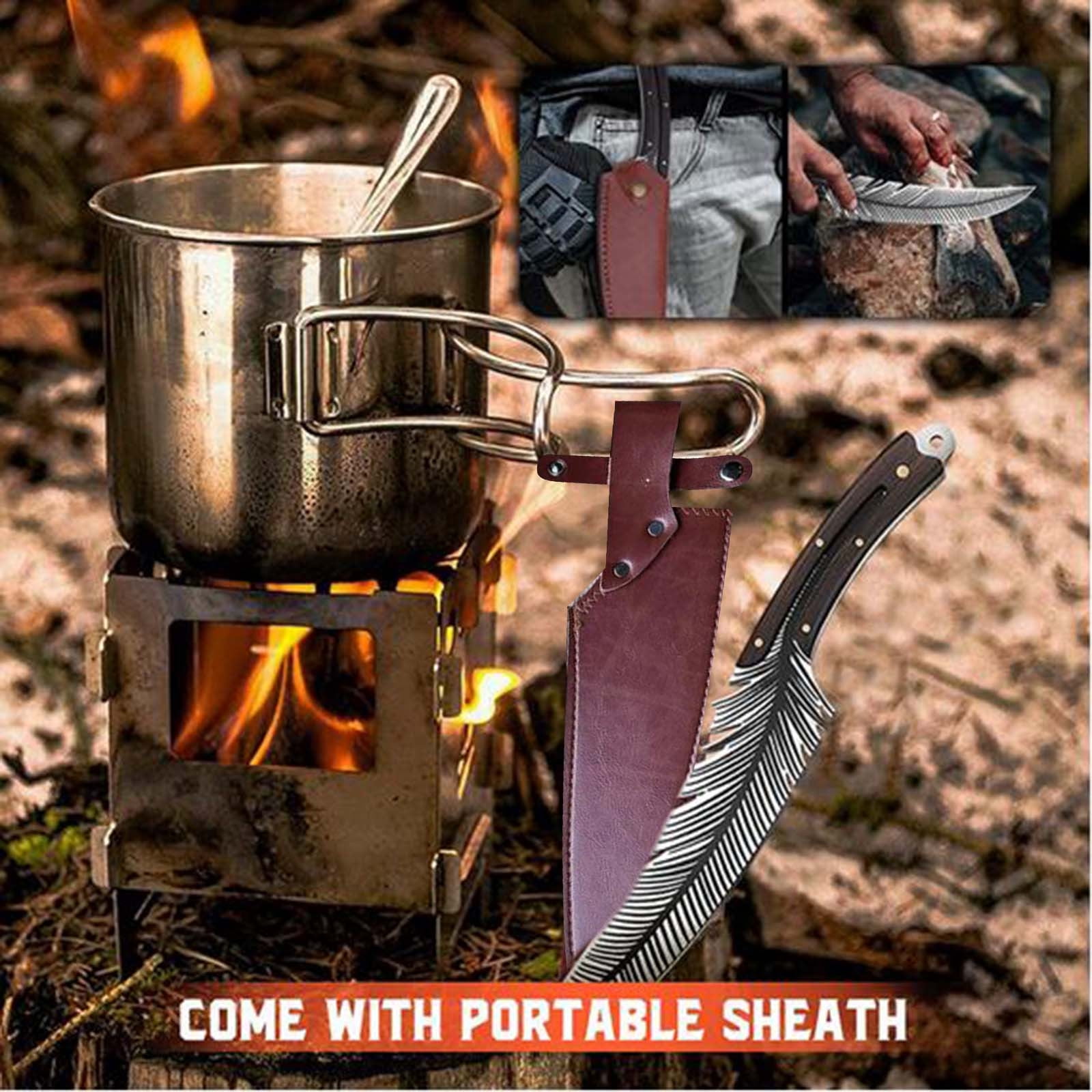 Feather Knife Hand Forged Knife High Carbon Steel Butcher Knife Boning Knife For Meat Cutting Japanese Chef Knives Cooking Knife With Sheath For Kitchen, Usupdd 2025 Feather Knife Hand Forged