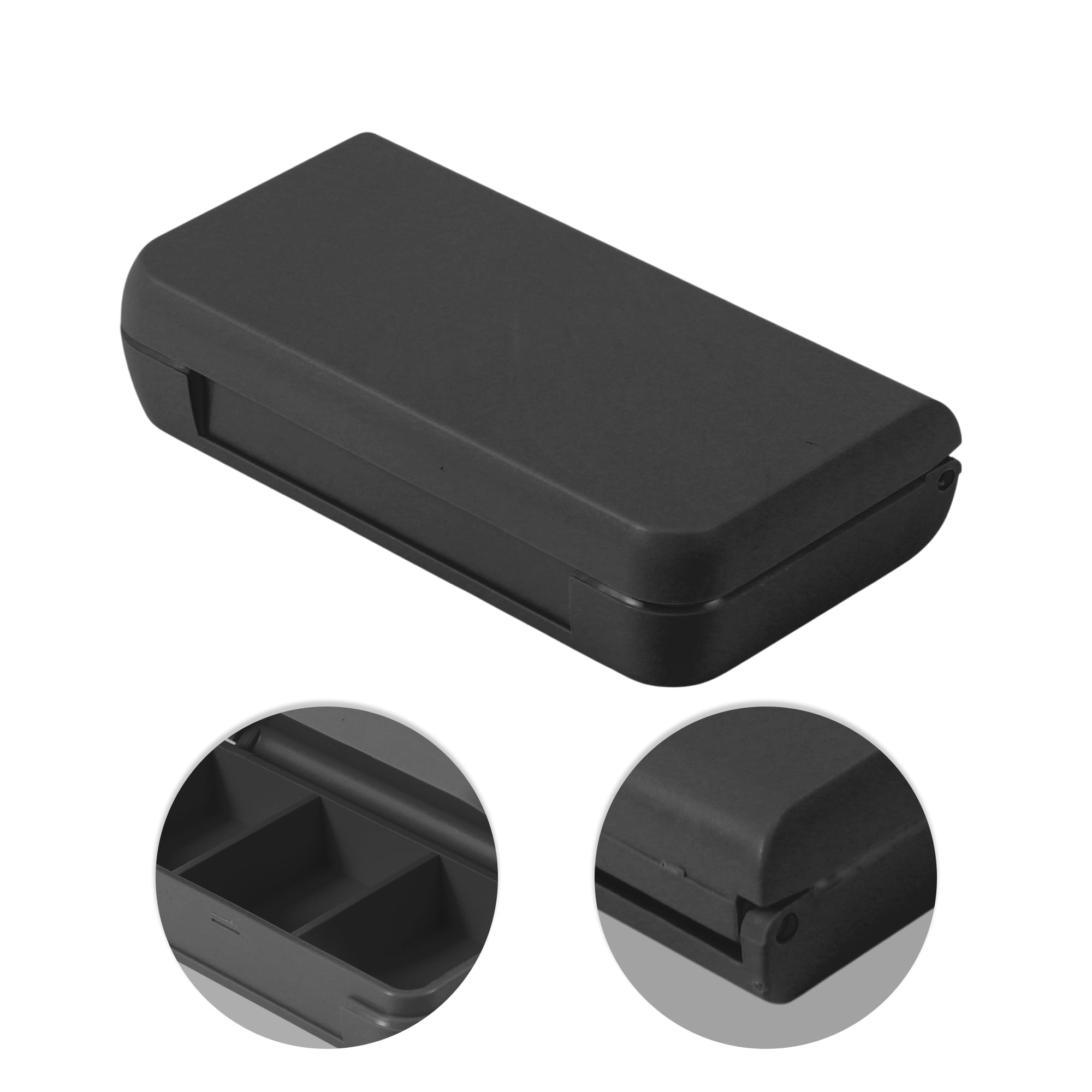 Unique Bargains Durable 3 Grids Single Layer Pill Case for Travel 1 Pc Black