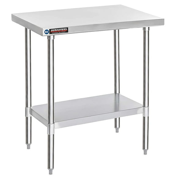 DuraSteel 30x36 Inch Stainless Steel Table - Metal Table with Adjustable Shelf - NSF Certified Work Table - Cooking & Laundry Prep Table for Kitchen, Restaurant, Home, Commercial Use