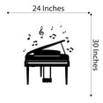 thumbnail image 4 of Music Wall Decal Piano Silhouette with Musical Notes Playroom Wall Decal for Children Instrument Cute Themed Room Décor - Size: 24 In x 30 In, 4 of 5