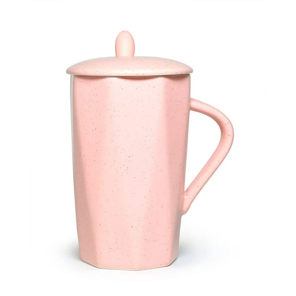 Nordic Style Unique Shape Ceramic Mug with Spoon and Lid