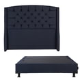 thumbnail image 1 of Box Base Cama Matrimonial + Cabecera Sitka Azul, 1 of 7