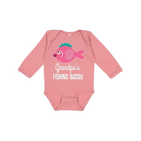 

Inktastic Grandpa Fishing Buddy Girls Fish Gift Baby Girl Long Sleeve Bodysuit