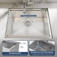 thumbnail image 3 of EDTara Undermount Kitchen Sink Features Premium Stainless Steel, Workstation Accessories Like Bottom Grid, Cutting Board, Strainer, and Drying Rack Included, 3 of 8