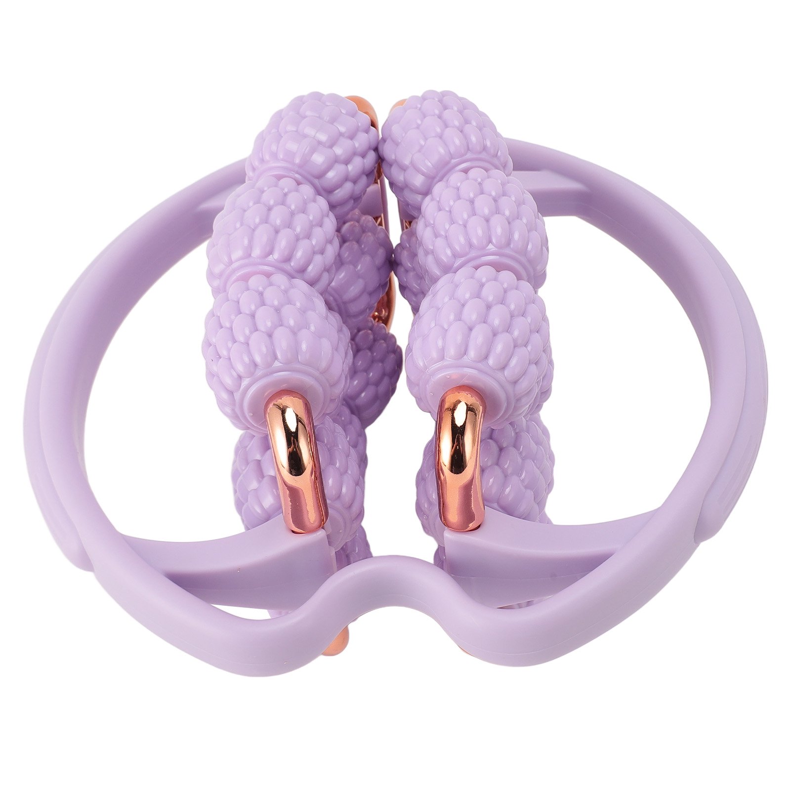 Yajisi Circular Leg Clamps Massager Versatile Ergonomic Portable 6 Axis 18 Wheels Handheld Muscle Relax Roller Massager for Neck Arm Thigh Purple (9.84 in / 25 cm)