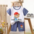 thumbnail image 4 of UAYOTSE Toddler Baby Boy Clothes short Sleeve Color Block Sweatshirt Top Drawstring Pants Set 2Pcs Spring Summer Outfits,Sizes 2-3 Years, 4 of 4