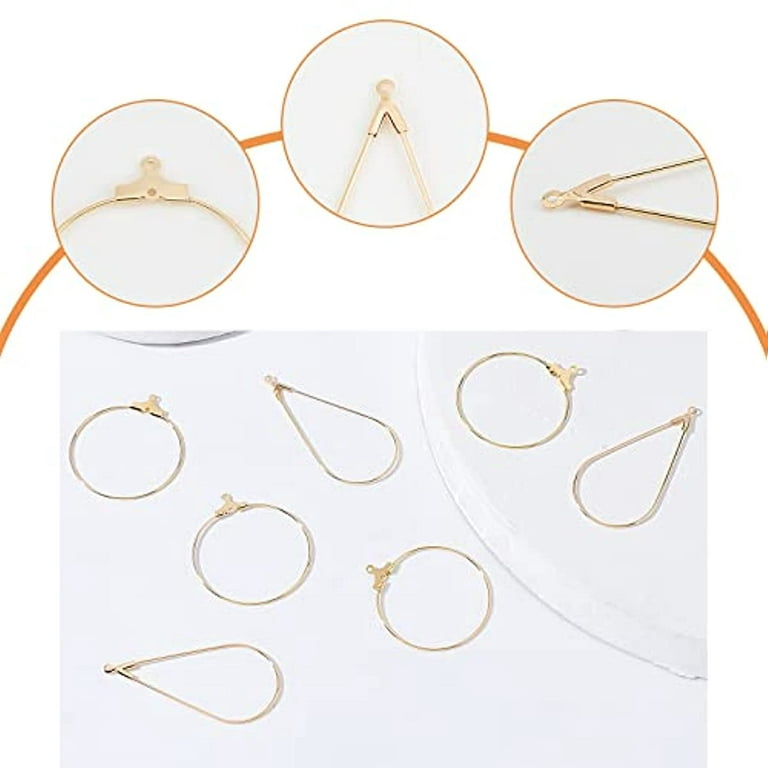 90Pcs K Gold Beading Earring Hoop for Jewelry Making Teardrop Round  Triangle Beading Hoop Earrings Beading Hoop Earring Finding Geometric  Beading