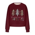 thumbnail image 4 of WITORNTS Chandail en Molleton pour Femmes Automne, Noël Mode Décontractée Imprimé Col Rond Ample Manches Longues Hauts Courts Blouse, Chandails en Molleton Sans Capuche, 4 of 4