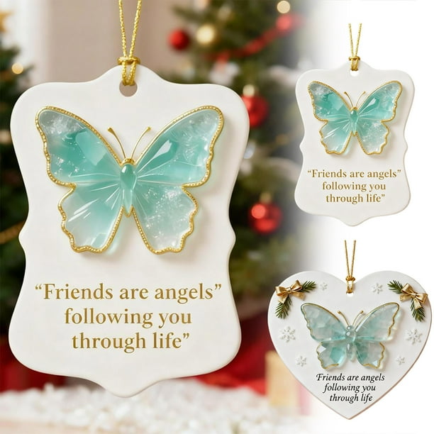 Decoraciones Adornos navideños de mariposas, colgantes para el árbol de Navidad, decoración festiva, 1 unidad JASKFLY