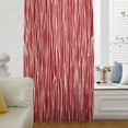 thumbnail image 6 of Red Striped Sheer Curtains 72 Inches Long, Classic Minimalist Waves Lines Pattern Light Filering Curtains, Breathable Simi Curtain Privacy Drapes for Living Room Bedroom Lightweight Window Treatment, 6 of 9