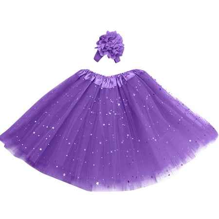 

Chaolei Girls Summer Dress Kids Girl Petticoat Paillette Star Pettiskirt Hair Band Tutu Skirt Dancewear Spring Summer Dress for Kids