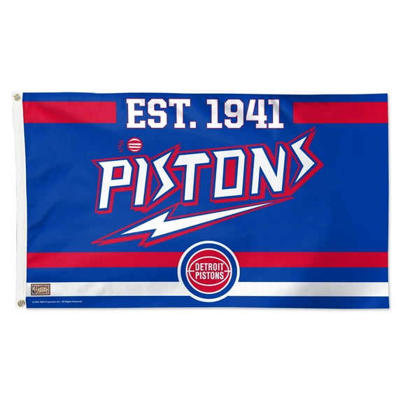 WinCraft Detroit Pistons 3' x 5' Single-Sided Franchise Establishment Deluxe Flag