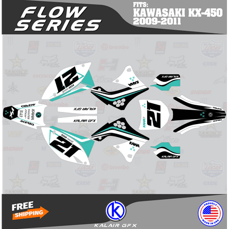 Kalair GFX Graphics Kit for Kawasaki KX450F (2009-2011) Flow Series Kalair GFX Graphics Kit for Kawasaki KX450F (2009-2011) Flow Series