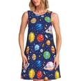 thumbnail image 1 of Xecao Planète Spatiale pour Robes d'Été pour Femmes, Robes Décontractées de Plage, Cache-Maillots, Robe T-Shirt Sans Manches Évasée avec Poches, 1 of 7