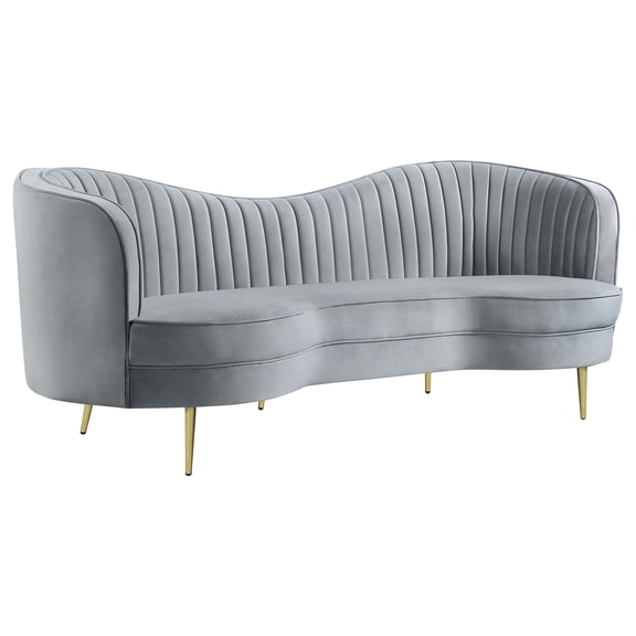 Coaster Sophia Upholstered Channel Tufted Sofa, Grey