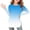 Blue#1, variant on Girls Long Sleeve Tee, Round Neck Soft Casual T-Shirt, Gradient Color Tunic Side Slit Shirt