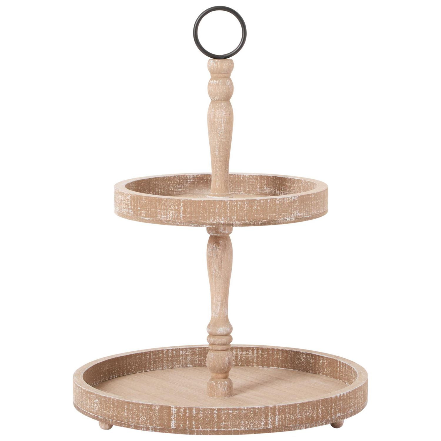 Holiday Time Wooden Tiered Christmas Tray, Brown