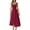 Wine, variant on Summer Sun Dresses for Womens 2026 Plus Size Fashion Elegant Coarse Shoulder Strap Waist Strap Dress